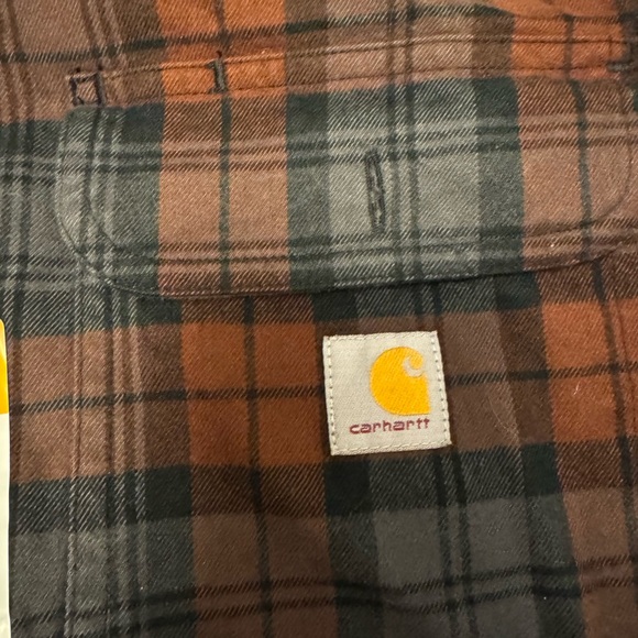 Carhartt brown & orange flannel shirt - Picture 2 of 3